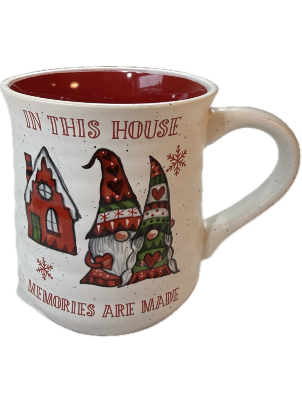 Christmas Gnome Mug Peppermint & Pine Red Interior Farmhouse Holiday Coffee Cup